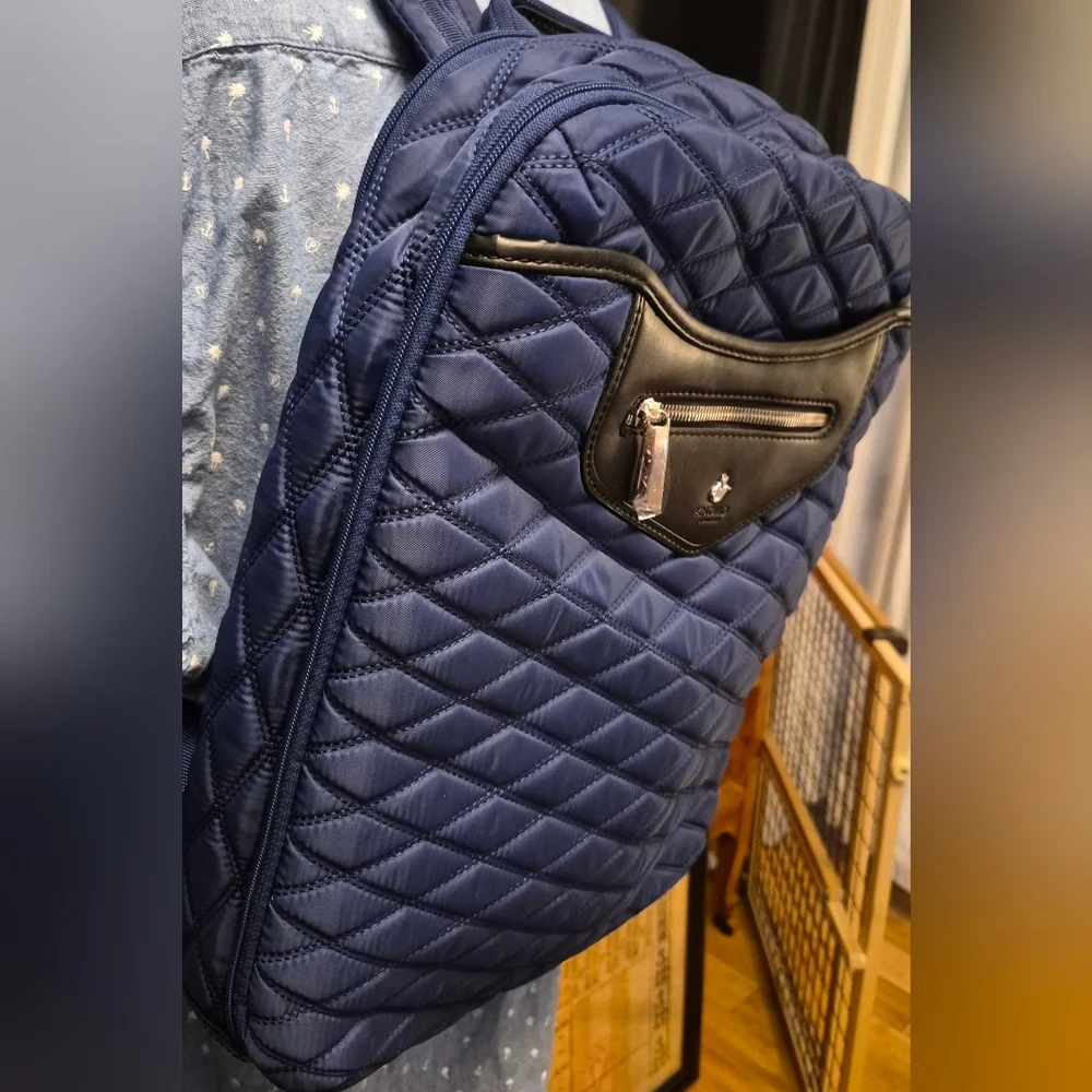 Knomo London Quilted Labtop Backpack, BLUE - Picture 2 of 13